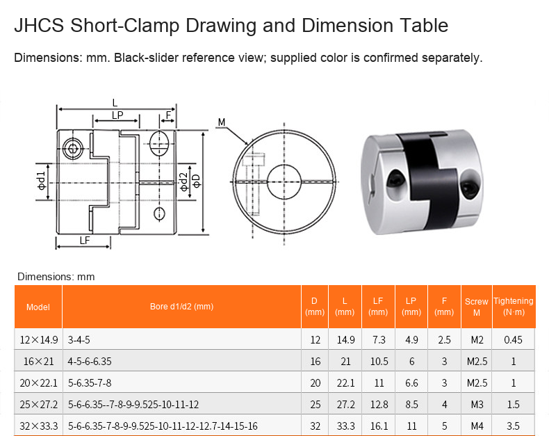 Aluminum JH Oldham coupling original detail 4: original product photograph in English