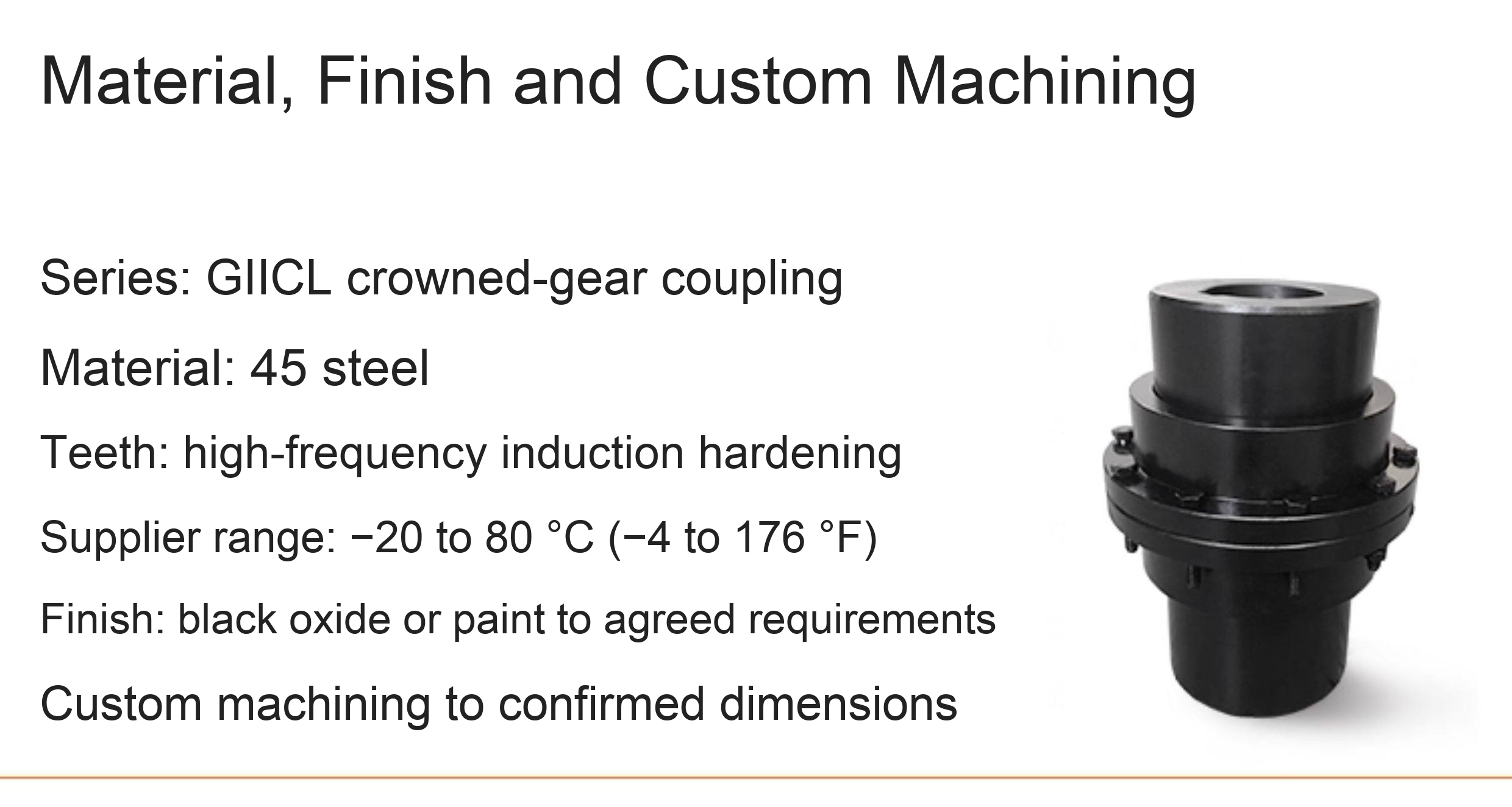 GIICL original gear coupling detail 5: original product photograph in English