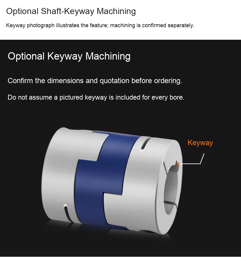 Aluminum JH Oldham coupling original detail 6: original product photograph in English