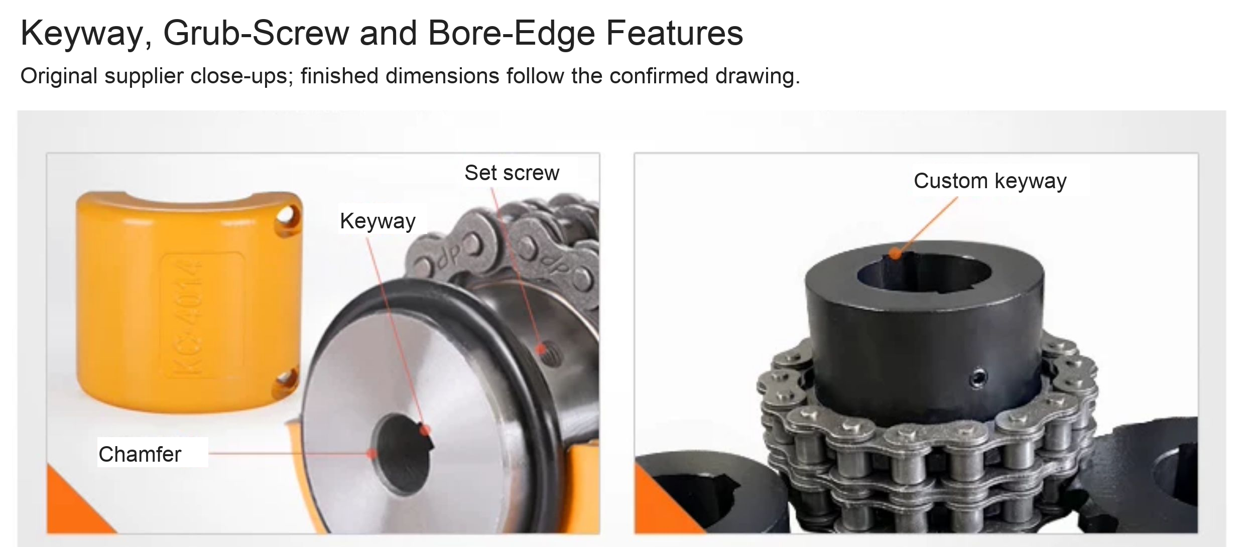 KC original roller-chain coupling detail 7: original product photograph in English