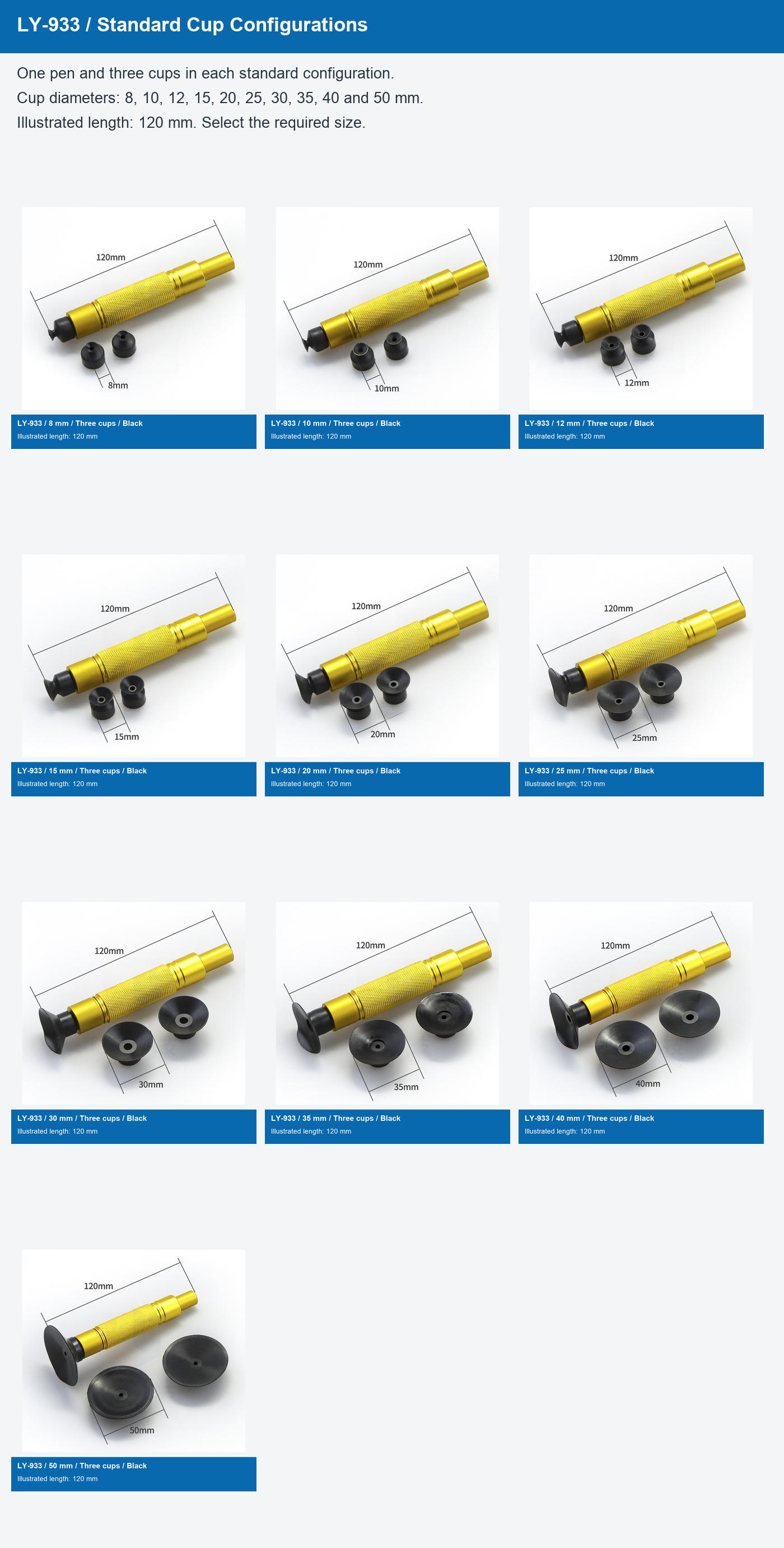 LY-933 Gold Manual Vacuum Pickup Pens, Black Cups, 8-50 mm detail-configurations.png