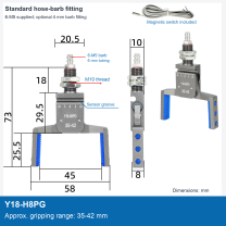Y18-H8PG / 35-42 mm / Magnetic switch / Dimension drawing