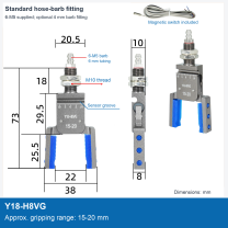 Y18-H8VG / 15-20 mm / Magnetic switch / Dimension drawing