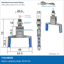 Y18-H8VG / 40-45 mm / Magnetic switch / Dimension drawing