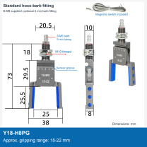 Y18-H8PG / 15-22 mm / Magnetic switch / Dimension drawing