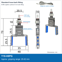 Y18-H8PG / 25-32 mm / Magnetic switch / Dimension drawing