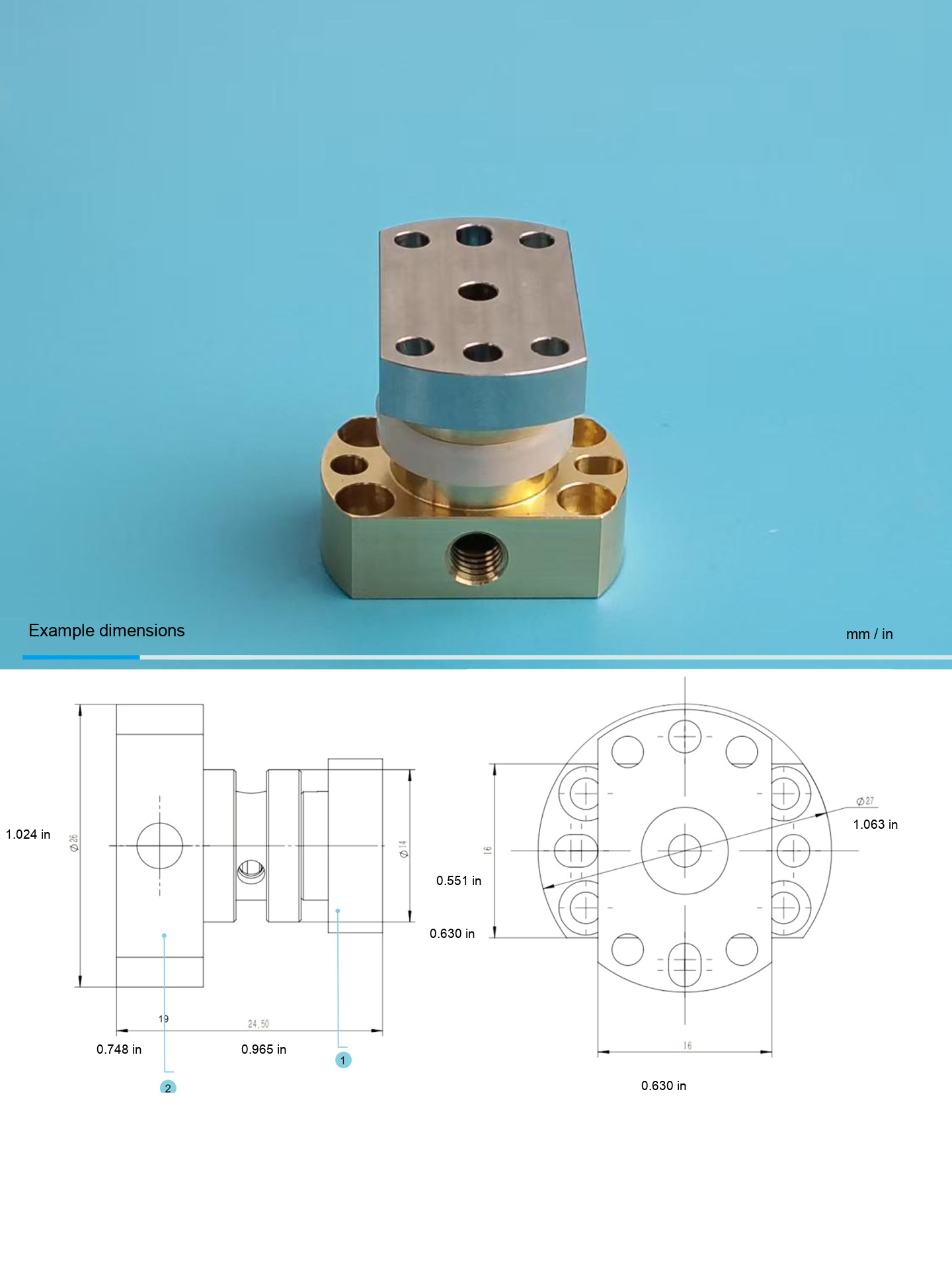 Custom quick-change vacuum nozzle 1: original product photograph in English