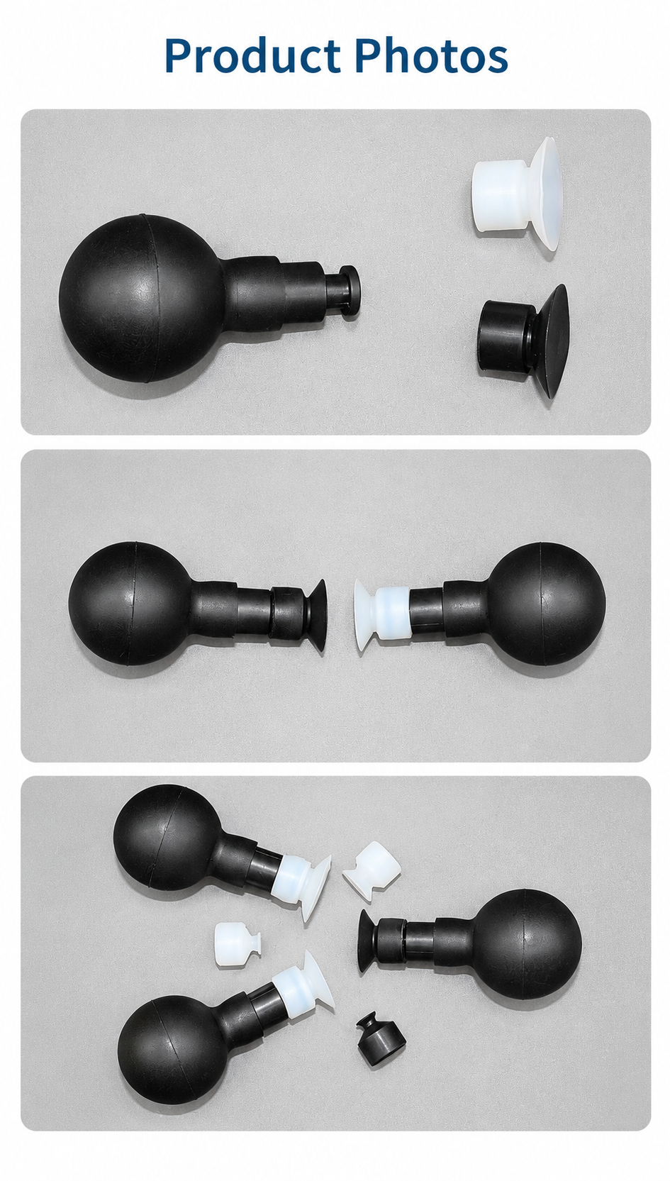 Actual T-1831 black silicone bulbs with black and white interchangeable cups