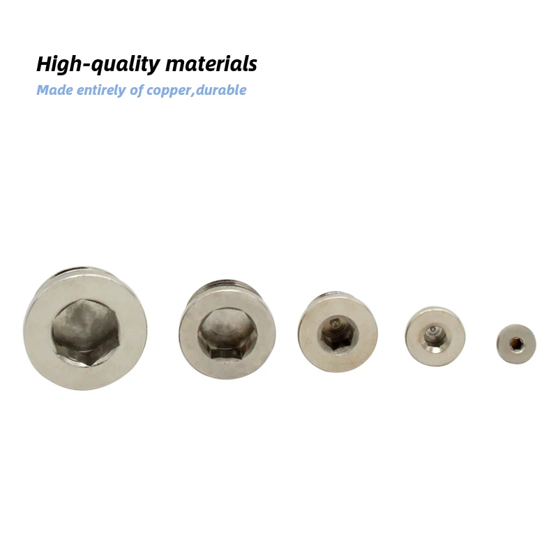M5 1/8 1/4" 3/8" 1/2" 3/4" copper inner hexagonal plug with sealing ring plug copper plug  For Pneumatic-BOLTTE