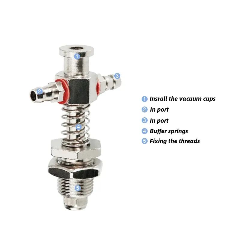 Vacuum suction cup base big head 11mm hardware manipulator fixture accessories pneumatic support tail Side air intake-BOLTTE