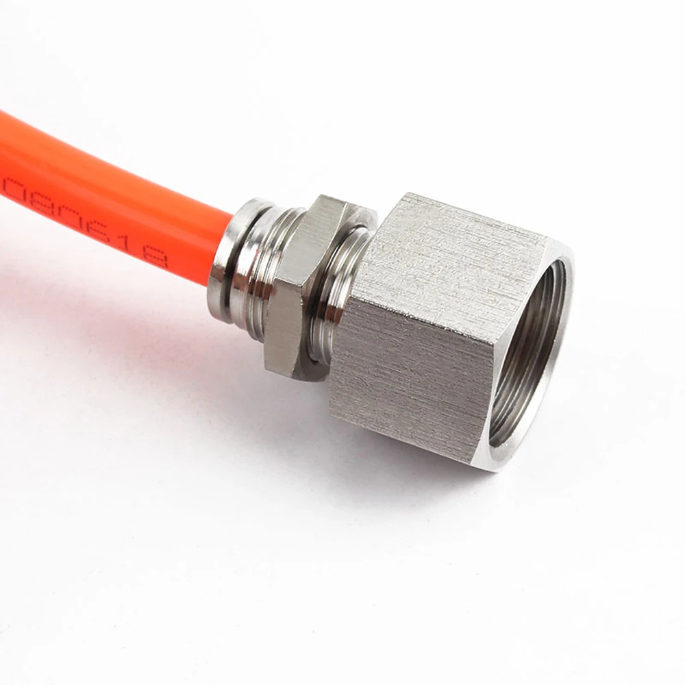 Pneumatic PMF Straight Bulkhead Union Pipe Connector BSPT Female Thread 304 Stainless Push In Quick Air Fitting Plumbing Hose-BOLTTE