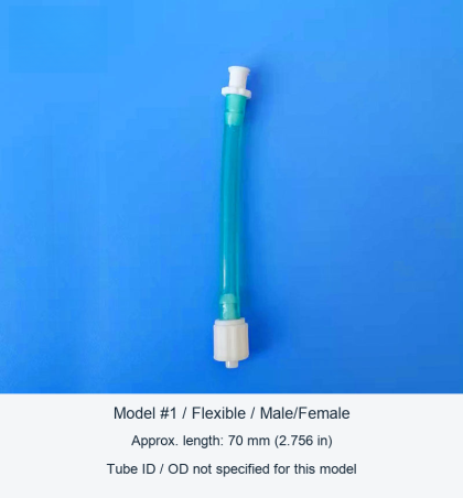 Plastic Tubing Extension Assemblies, 70-300 mm, and Separate Clear Adapter