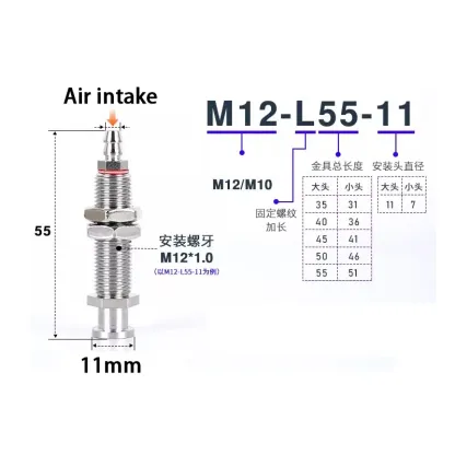 Big Head Pneumatic Vacuum Suction Cup Unbuffered Holder 11mm Mounting Head Sucker Bracket Assembly Robot Arm Automation Tools-BOLTTE