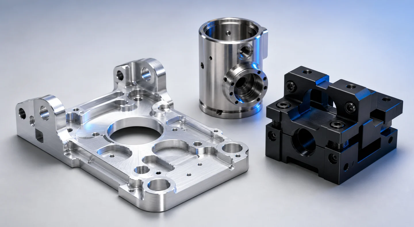 Illustrative overview of generic CNC milled and turned component shapes