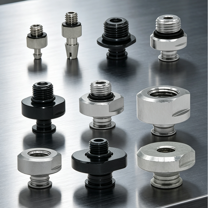 M5, G1/8 and G1/4 Vacuum Cup Adapters – Male and Female Threads