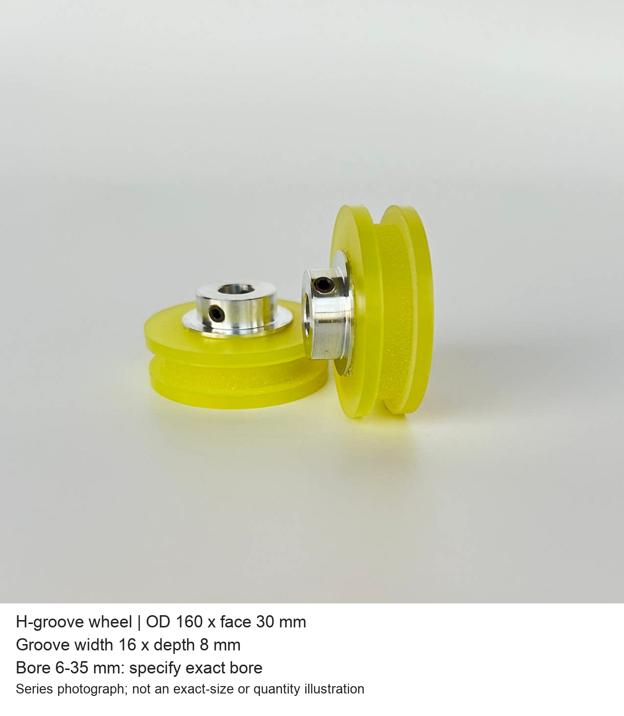 H / OD 160 x W 30 / groove 16 x 8 / bore 6-35 mm (specify bore)