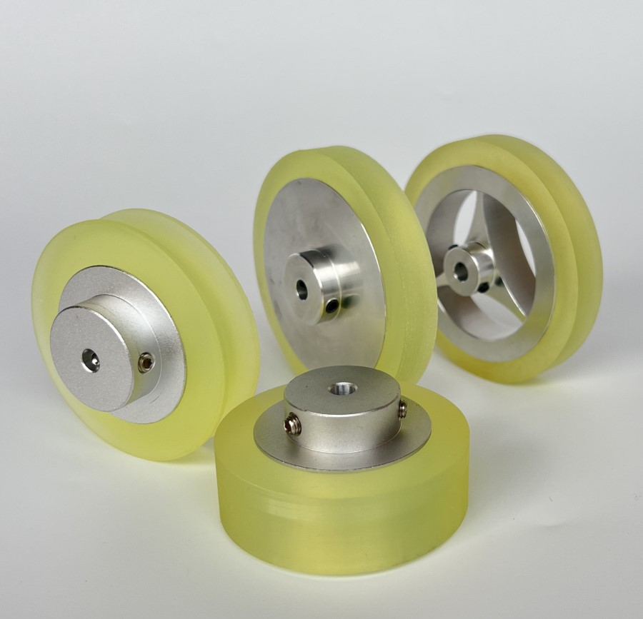 Polyurethane Flat-Tread Measuring and Drive Wheels, Protruding Hubs original product view 5