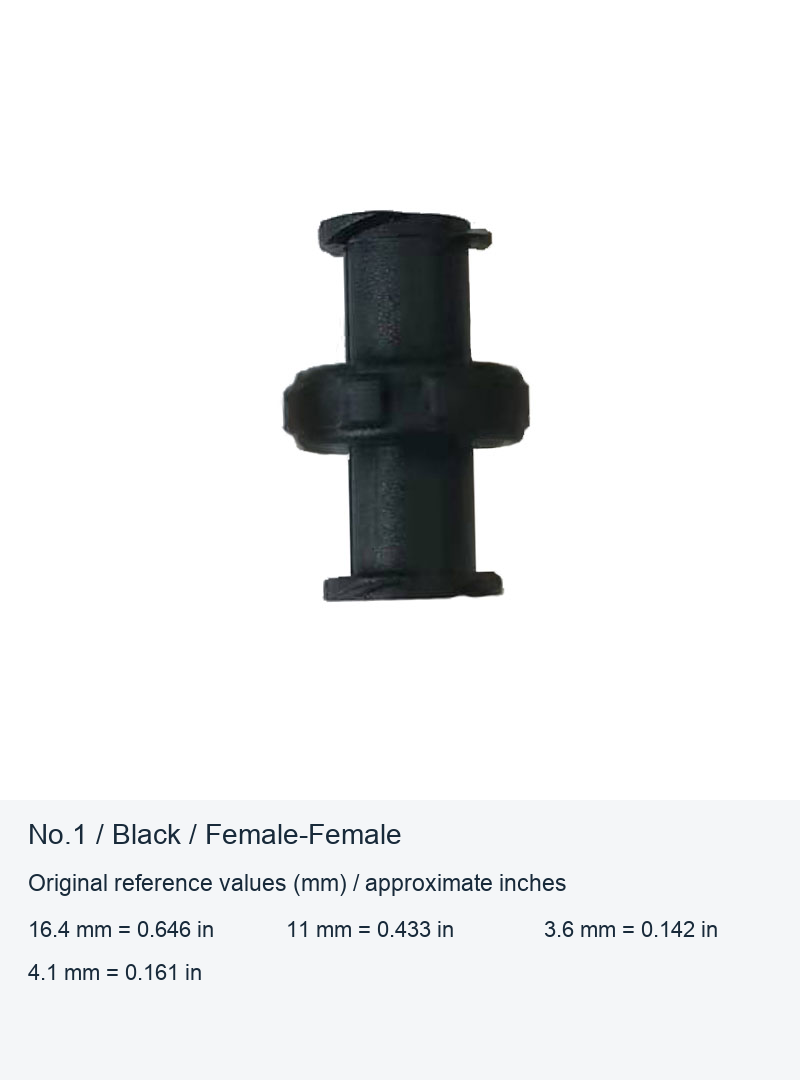 Double-Ended Female Luer-Style Connectors, Black No.1 and Translucent No.2 original product view 1