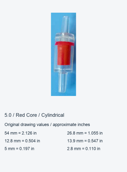 5.0 Red-Core Inline Check Valves, Cylindrical and PC Disc Profiles