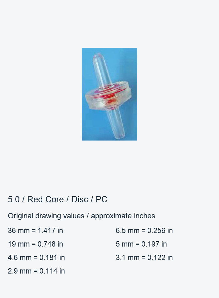 5.0 Red-Core Inline Check Valves, Cylindrical and PC Disc Profiles original product view 2