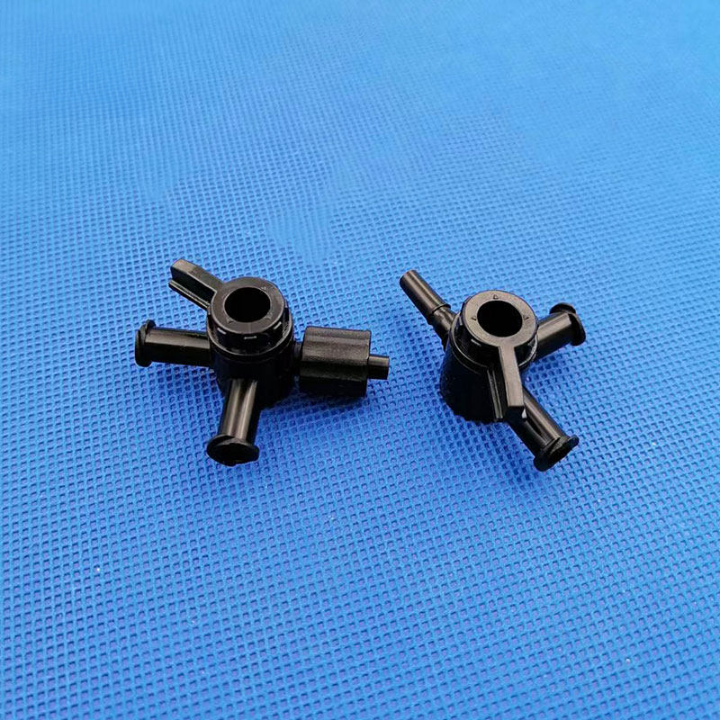 PP PE Three-Way Luer-Style Stopcock Valves, White and Black, Optional Locking Collar original product view 5