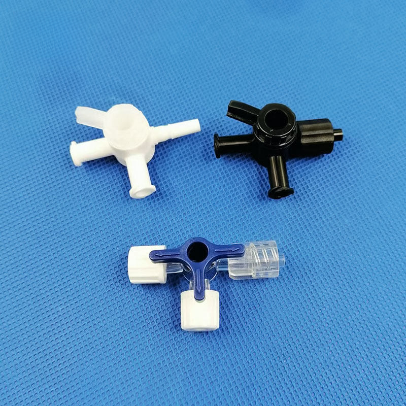 PP PE Three-Way Luer-Style Stopcock Valves, White and Black, Optional Locking Collar original product view 6
