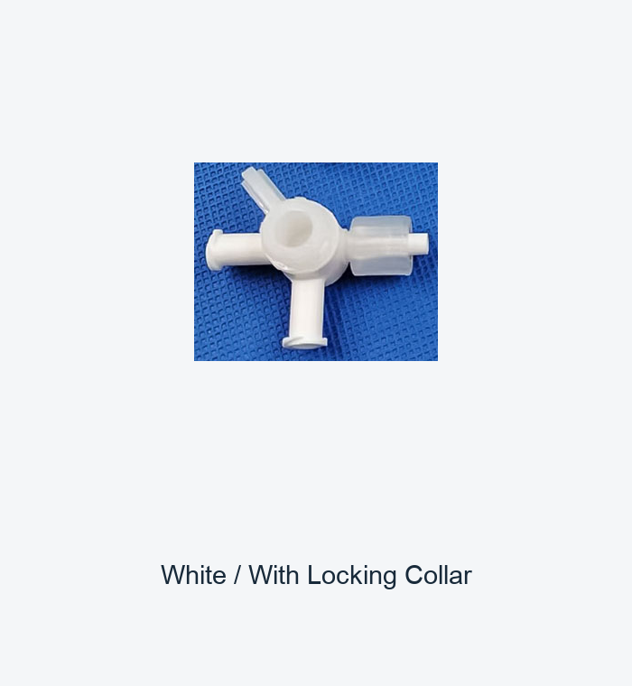 PP PE Three-Way Luer-Style Stopcock Valves, White and Black, Optional Locking Collar original product view 2