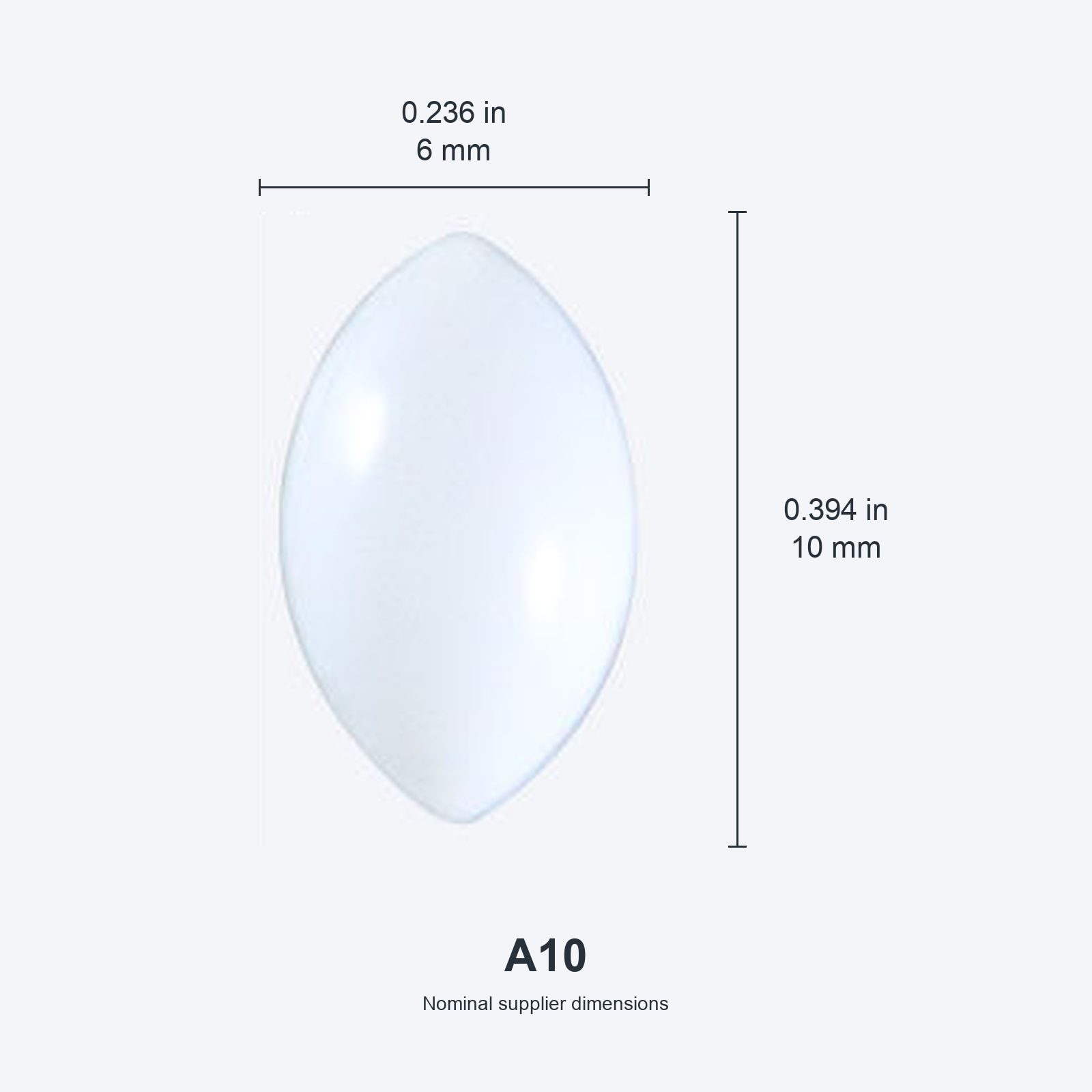 A10 / 6x10 mm (0.236x0.394 in)