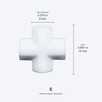 E / 8x15 mm (0.315x0.591 in) real photograph with nominal mm and inch dimensions