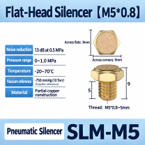 SLM-M5 / M5 x 0.8 / Flat-head pneumatic component