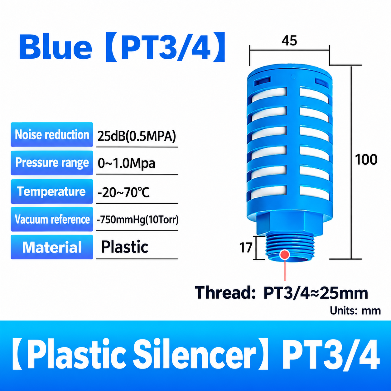 Blue plastic / PT 3/4 pneumatic component