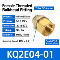 KQ2E04-01 bulkhead pneumatic fitting