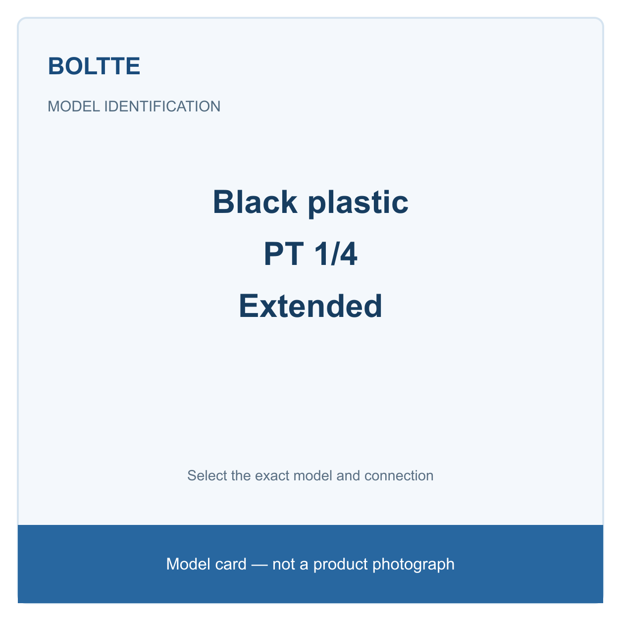 Black plastic / PT 1/4 / Extended pneumatic component