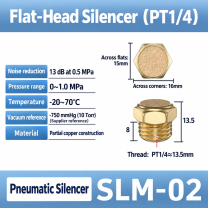 SLM-02 / PT 1/4 / Flat-head pneumatic component