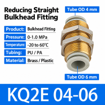 KQ2E04-06 bulkhead pneumatic fitting