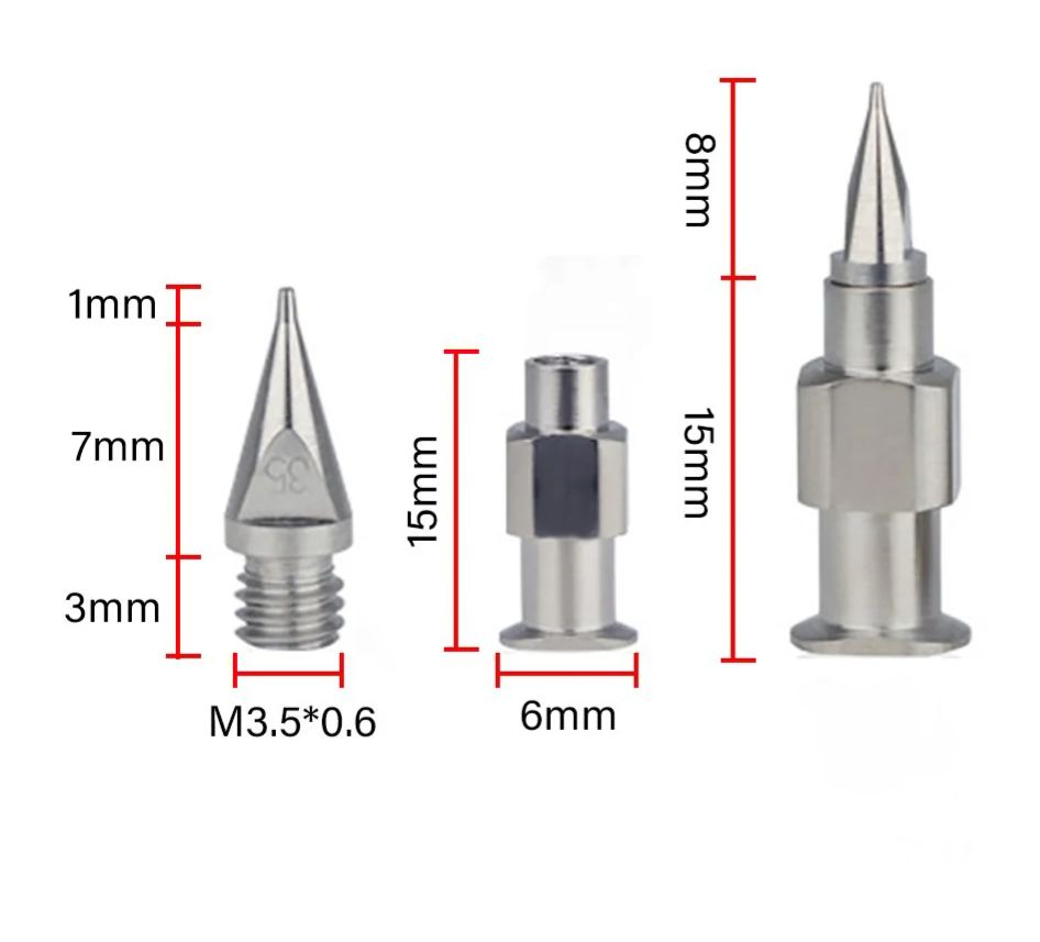 SY High Precision One-Piece Glue Dispensing Needle, Double Thread Tapered Needle Tip Integrated Conical, 304Stainless Steel-BOLTTE