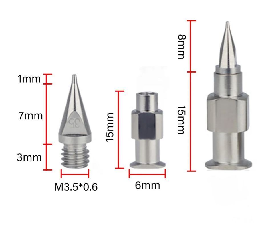 SY High Precision One-Piece Glue Dispensing Needle, Double Thread Tapered Needle Tip Integrated Conical, 304Stainless Steel-BOLTTE
