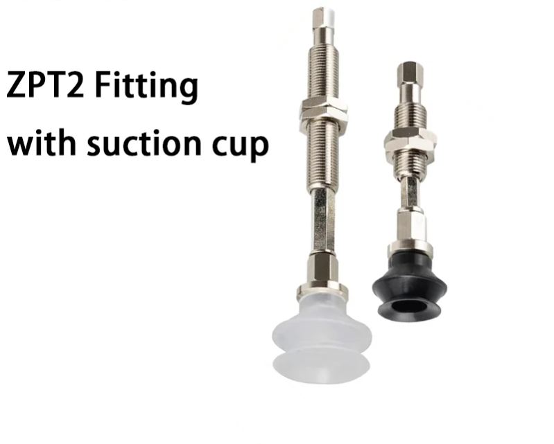 Pneumatic Vacuum Suction Cup with Connecting Rod Fittings ZPT 10mm-50mm Buffer Stroke Non Rotatable Mounting Bracket Assembly-BOLTTE