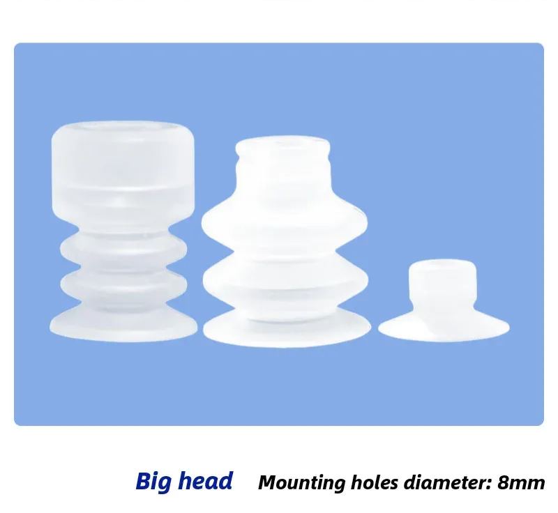 10Pcs/lot Manipulator vacuum suction cup silica gel  resistant suction nozzle pneumatic accessories Head mounting hole 8mm