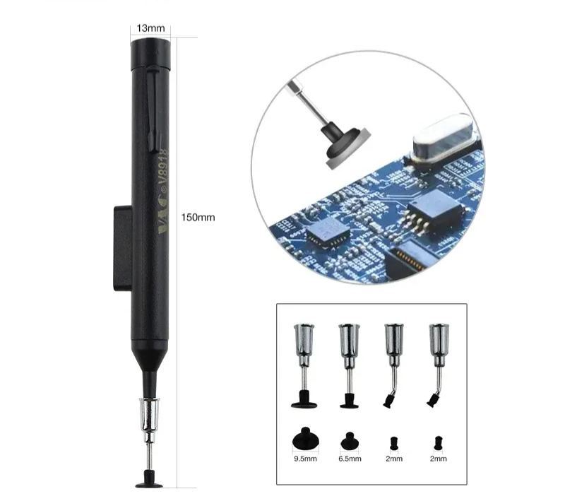 Anti-satic IC Pick-up Vacuum Sucker Pen + 4 Suction Headers for BGA SMD Work Reballing Aids-BOLTTE