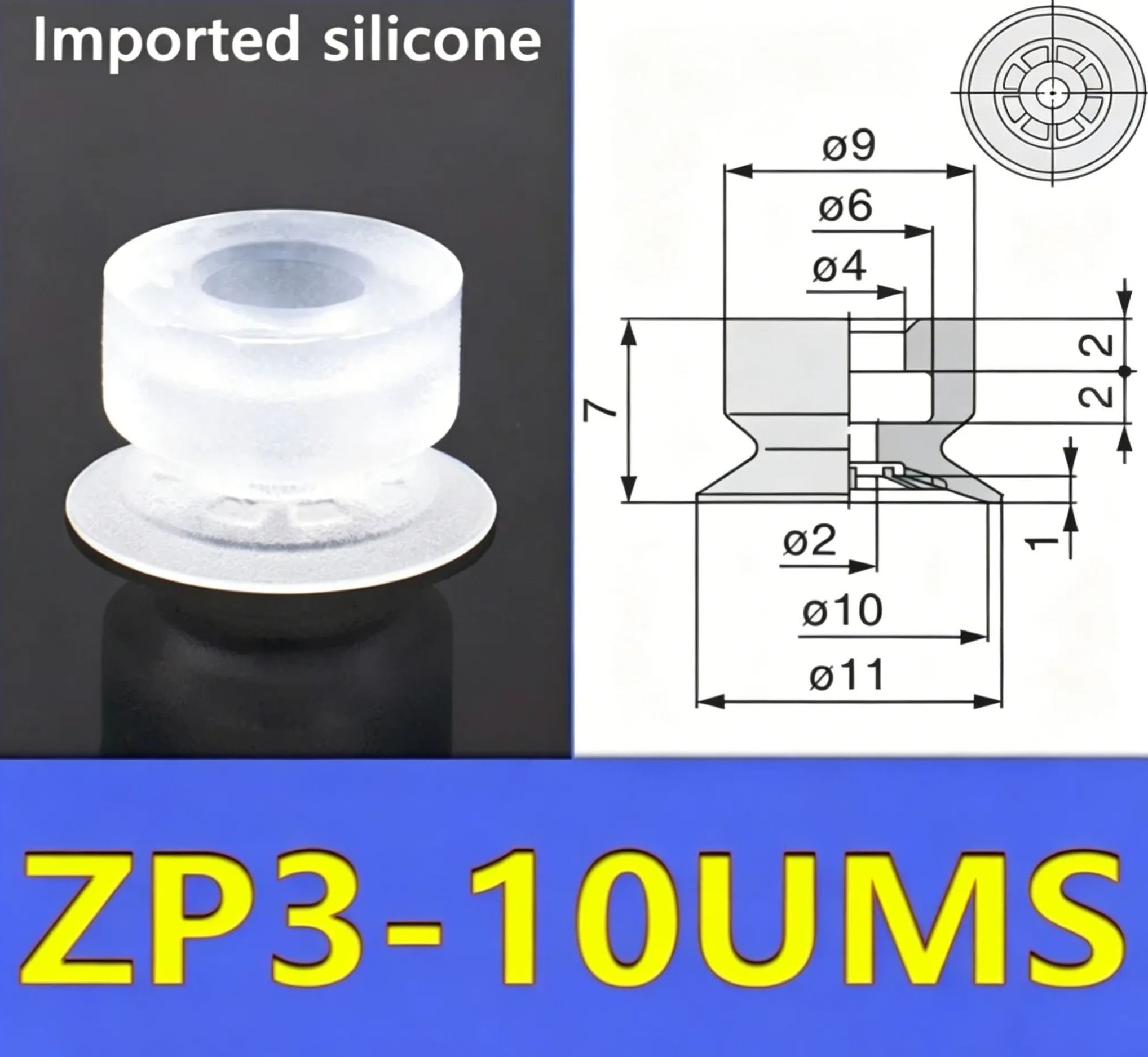 5PCS/PACK   ZP3-04-UM Vacuum Suction Cup ZP3-UM Series Pneumatic Manipulator Industrial Accessories Cup-BOLTTE