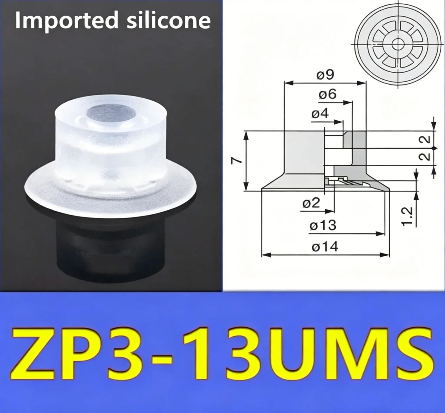5PCS/PACK   ZP3-04-UM Vacuum Suction Cup ZP3-UM Series Pneumatic Manipulator Industrial Accessories Cup-BOLTTE