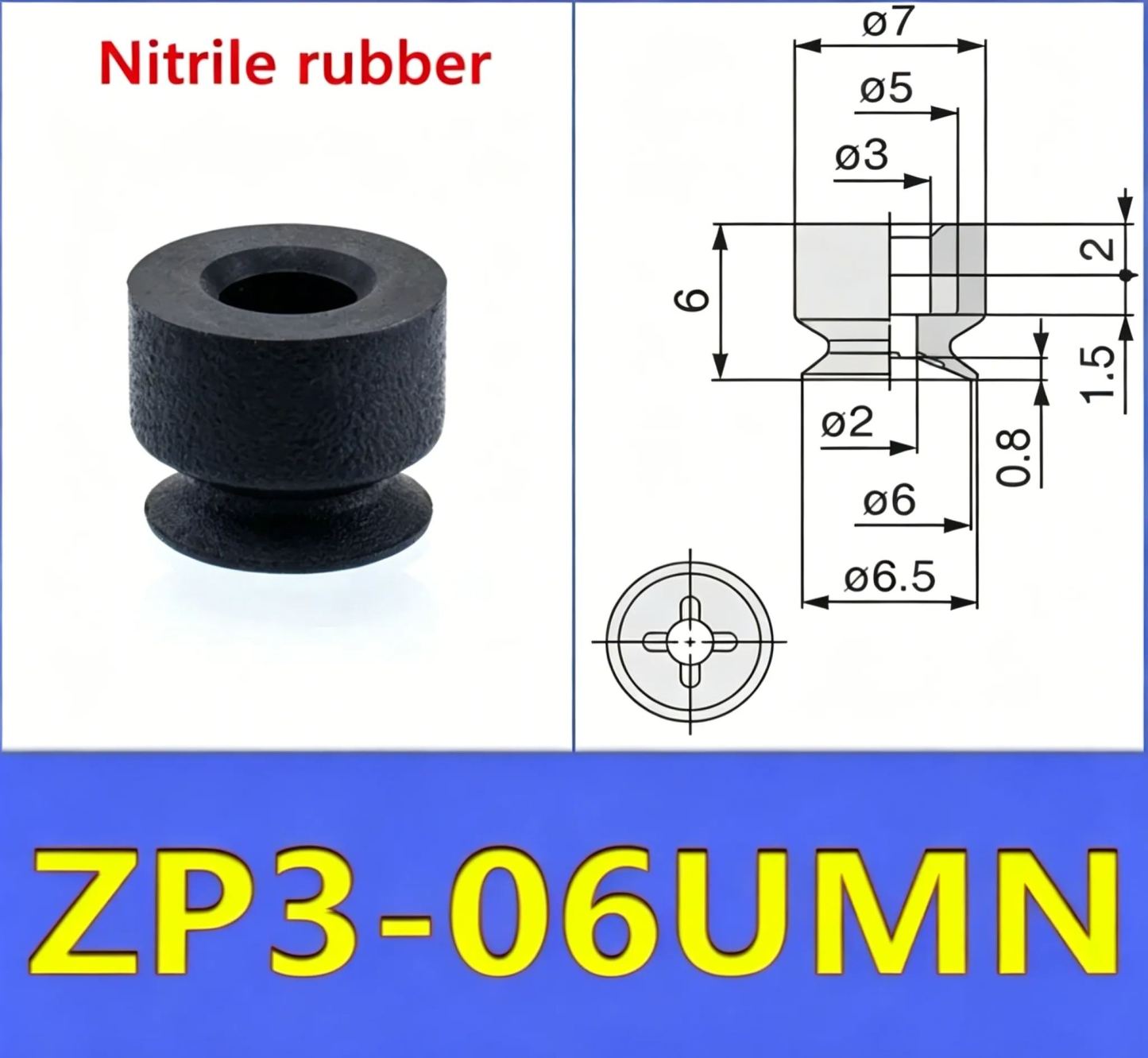 5PCS/PACK   ZP3-04-UM Vacuum Suction Cup ZP3-UM Series Pneumatic Manipulator Industrial Accessories Cup-BOLTTE