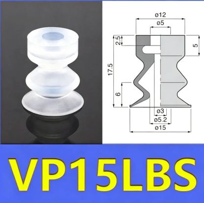 5pcs/pack VP-LB Series Vacuum Suction Cup VP6LBS Powerful Suction Nozzle Industrial Pneumatic Manipulator Parts-BOLTTE