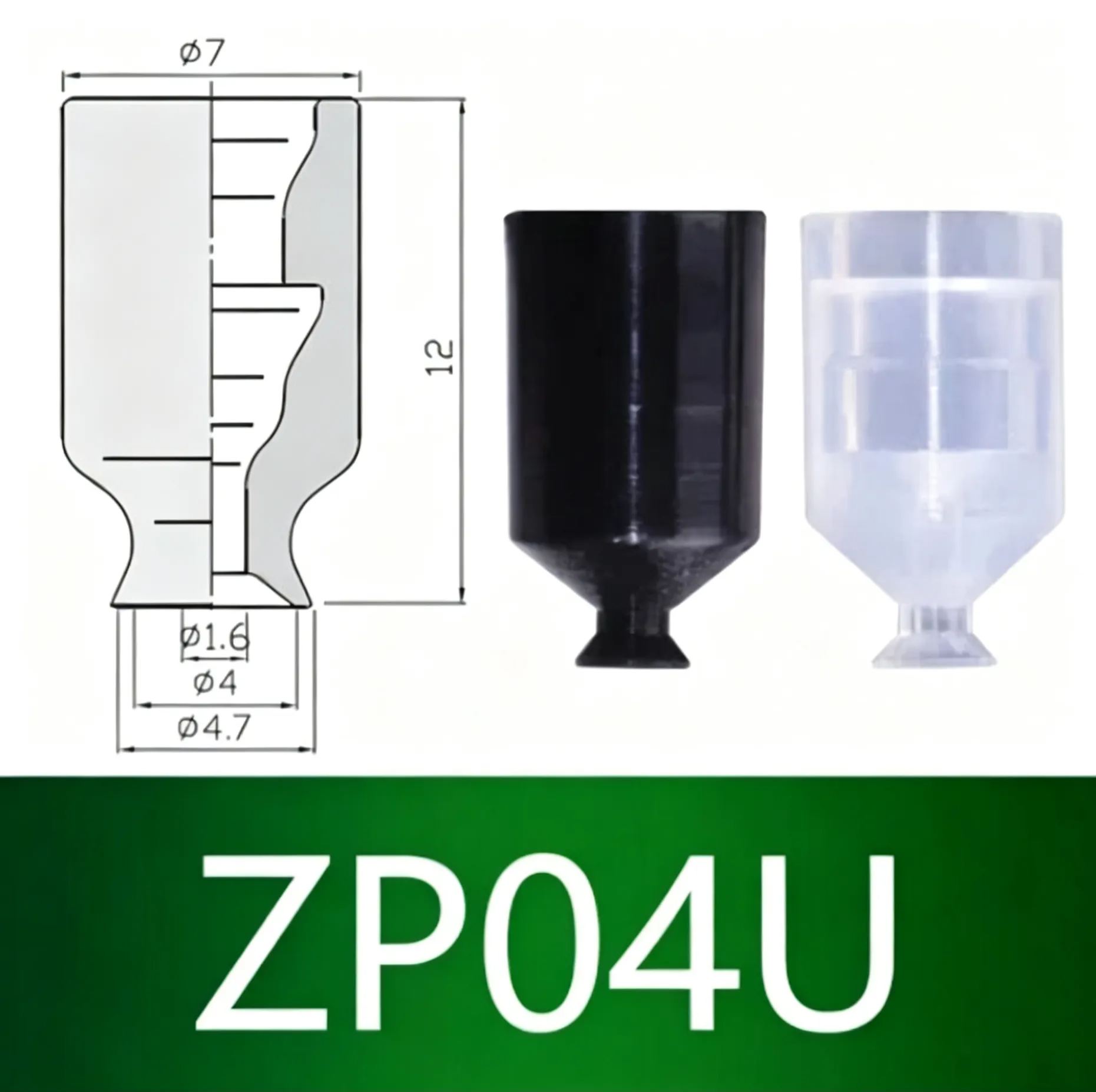 10pcs  ZP Series Vacuum Suction Cup ZP01U Film Type with M5 Connector Pneumatic Manipulator Accessories-BOLTTE