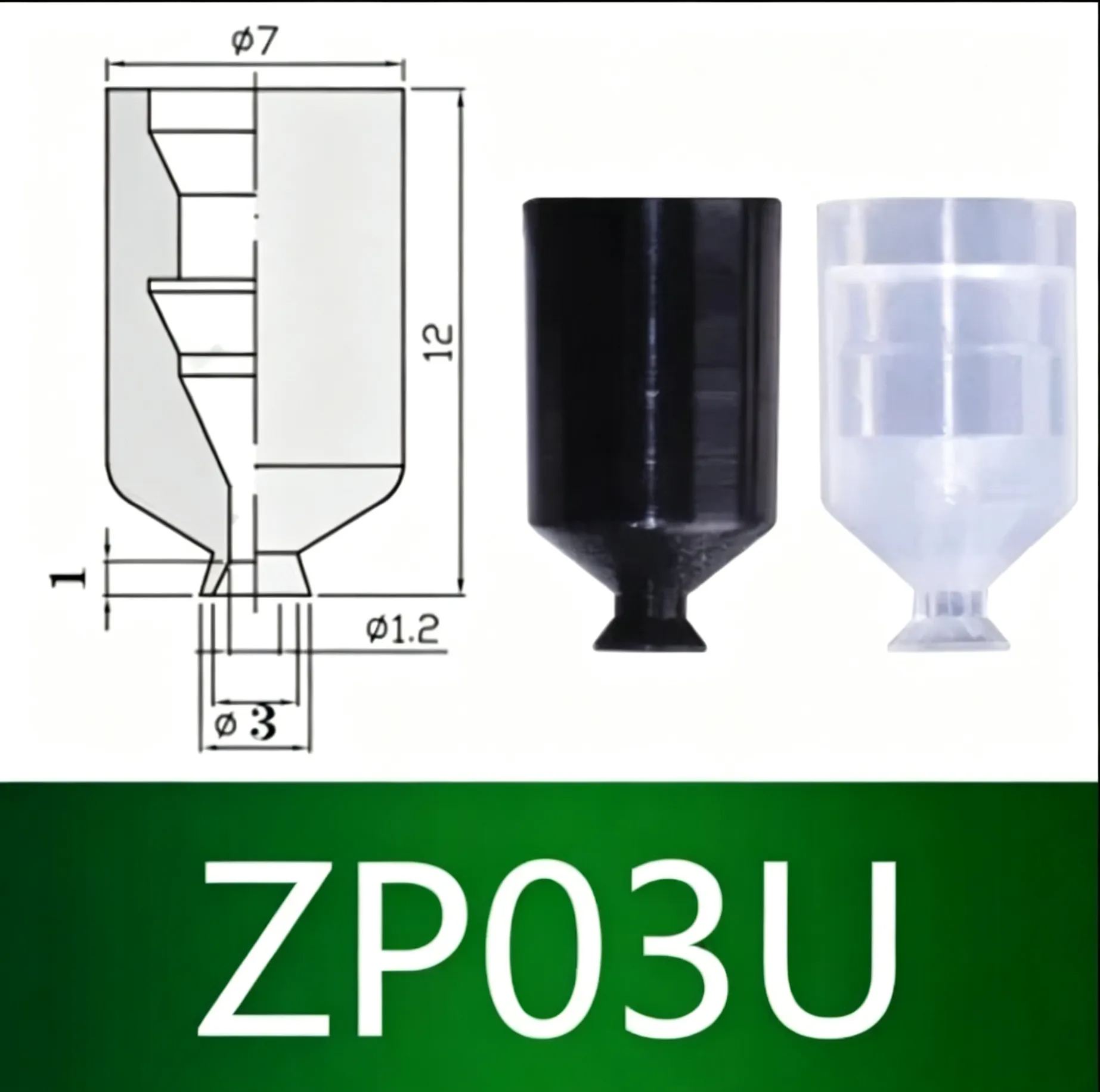 10pcs  ZP Series Vacuum Suction Cup ZP01U Film Type with M5 Connector Pneumatic Manipulator Accessories-BOLTTE