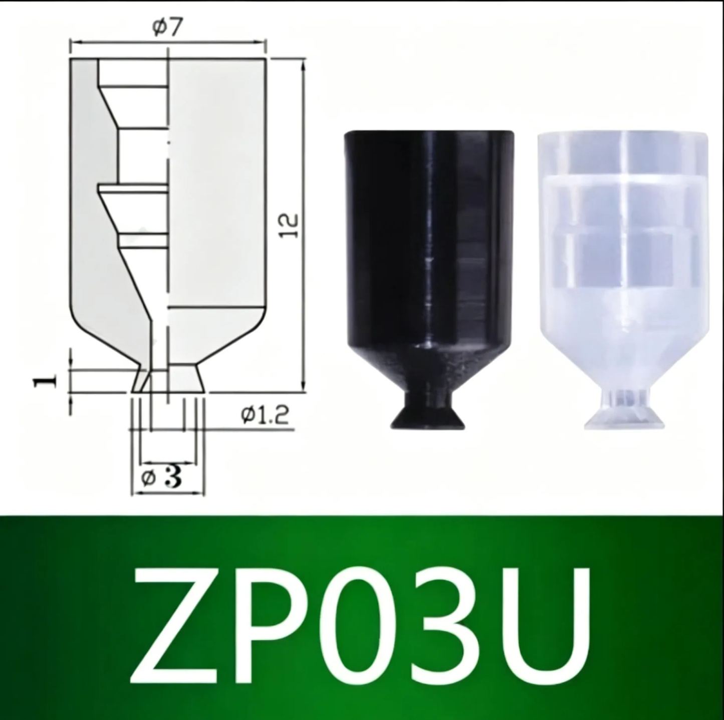 10pcs  ZP Series Vacuum Suction Cup ZP01U Film Type with M5 Connector Pneumatic Manipulator Accessories-BOLTTE