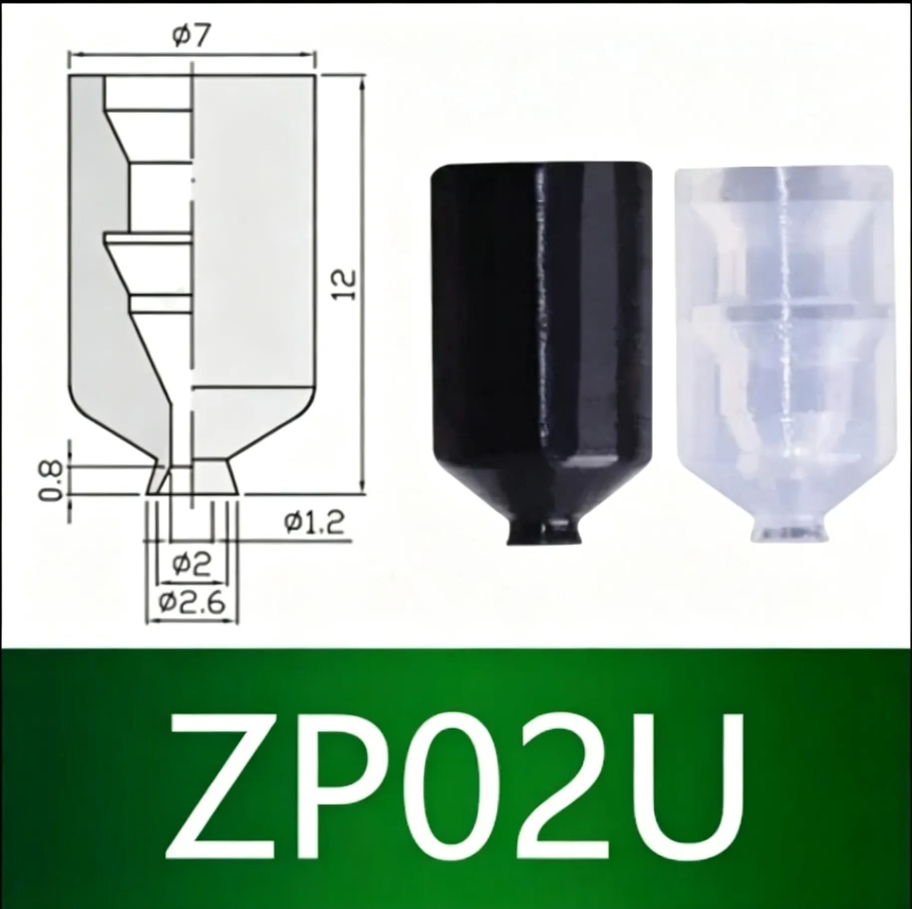 10pcs  ZP Series Vacuum Suction Cup ZP01U Film Type with M5 Connector Pneumatic Manipulator Accessories-BOLTTE