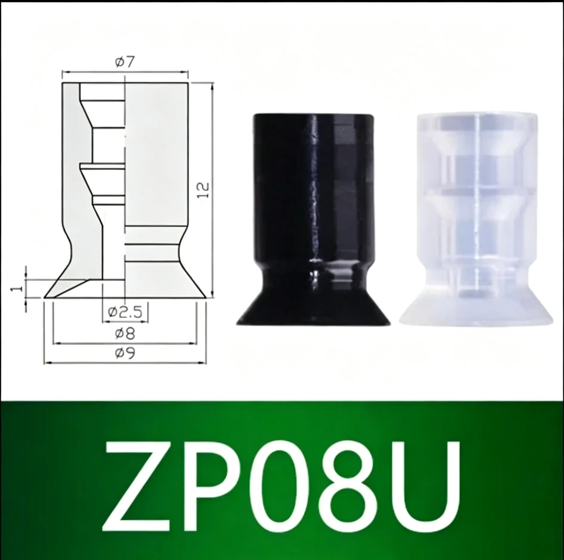 10pcs  ZP Series Vacuum Suction Cup ZP01U Film Type with M5 Connector Pneumatic Manipulator Accessories-BOLTTE
