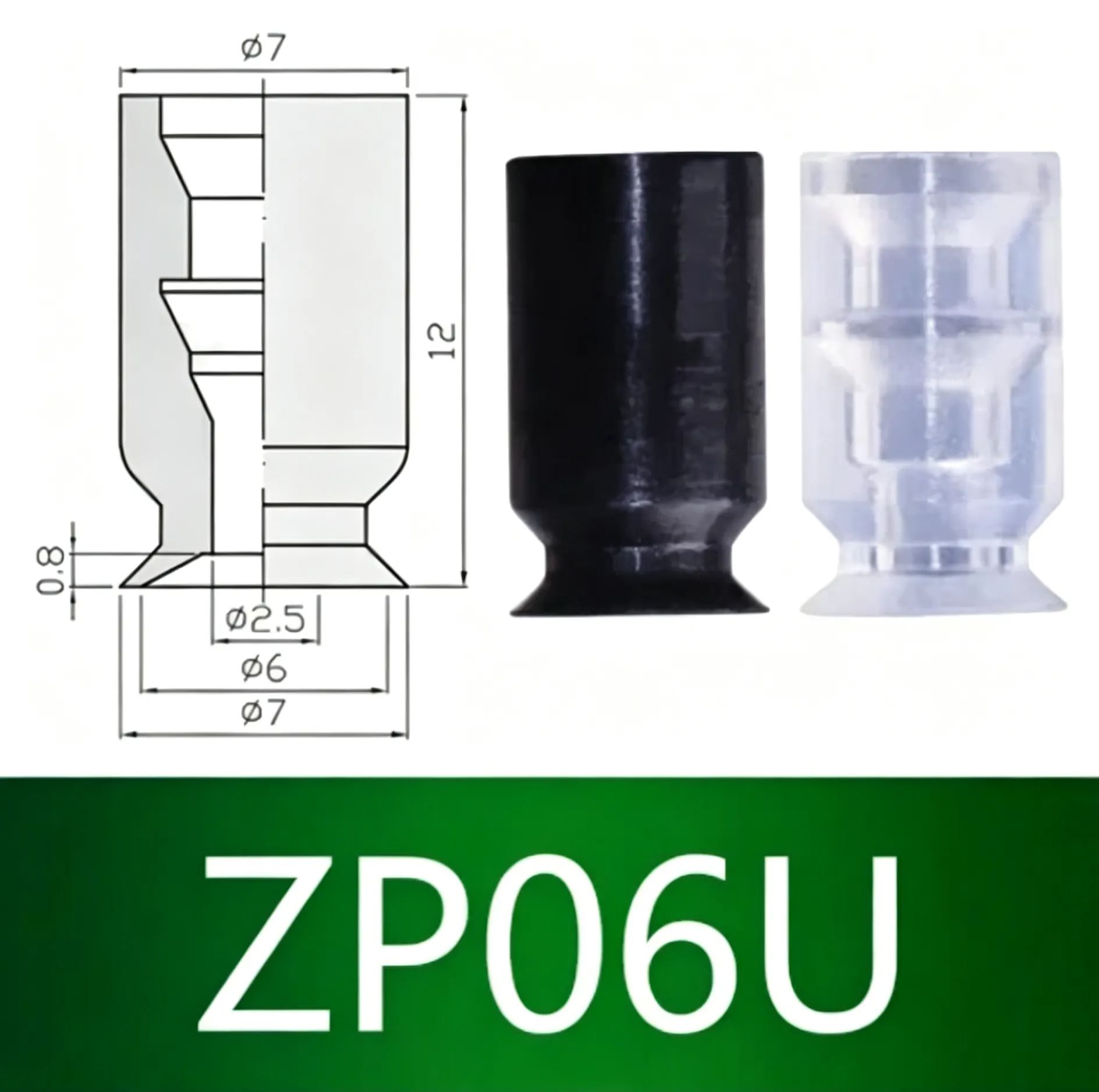 10pcs  ZP Series Vacuum Suction Cup ZP01U Film Type with M5 Connector Pneumatic Manipulator Accessories-BOLTTE